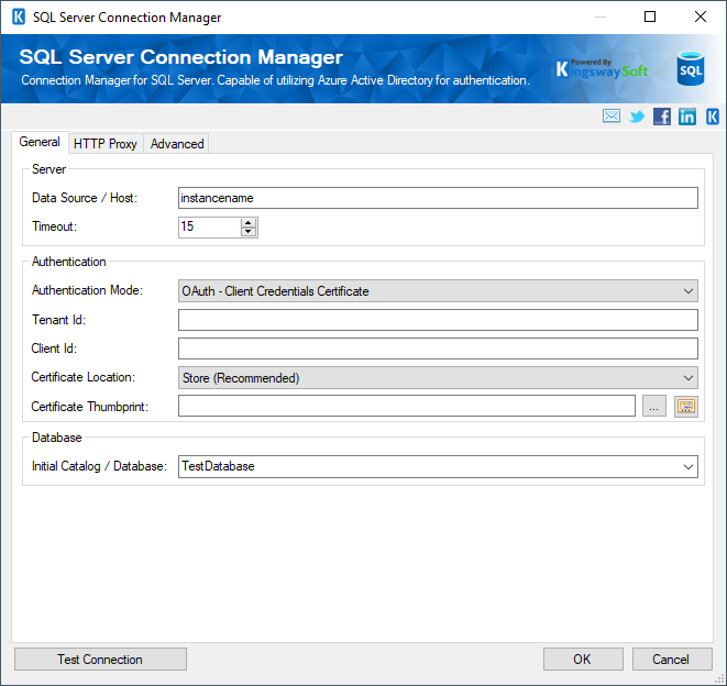 SQL Server Connection Manager - Client Credentials Certificate